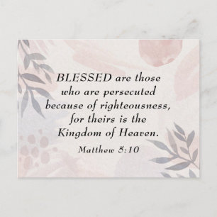 Matthew 5:10 Blessed are the Persecuted Beatitudes Postcard