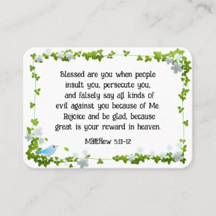 Matthew 5:11-12 Blessed are you Beatitudes Bible Business Card