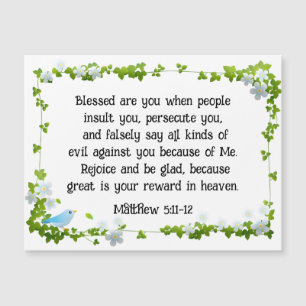 Matthew 5:11-12 Blessed are you Magnetic Card