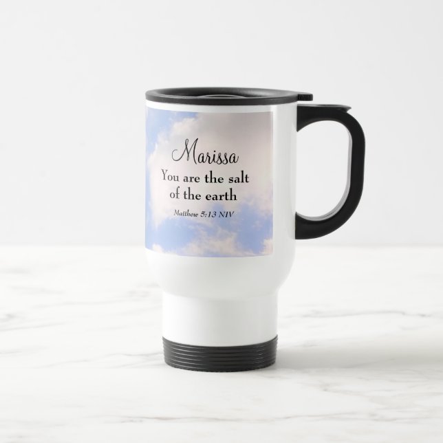 Matthew 5:13-14 You are the Light and Salt Sky Travel Mug (Right)