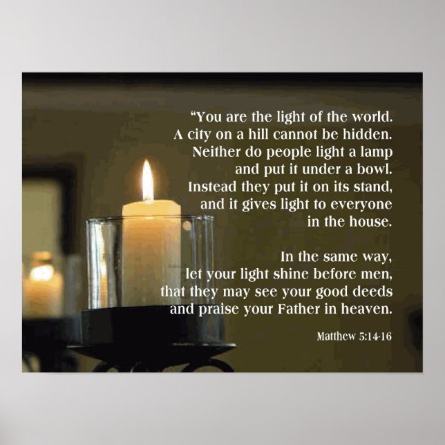 Matthew 5:14-16  Light of the World POSTER (Front)
