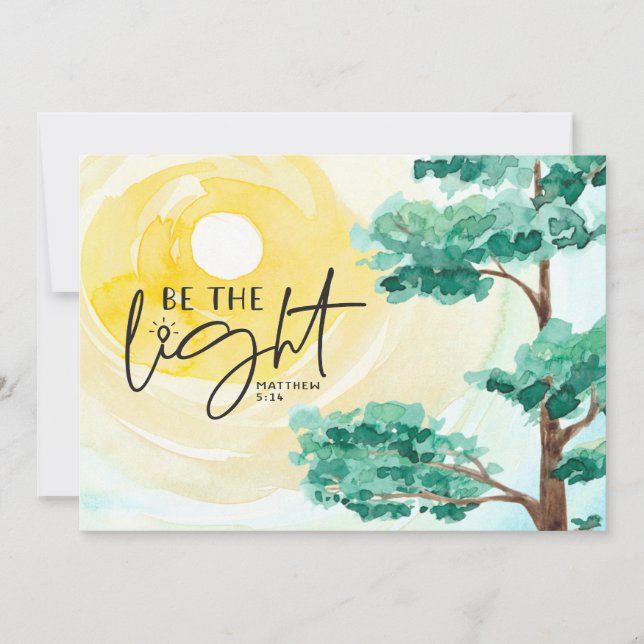 Matthew 5:14 Be the Light Bible Christian Card (Front)