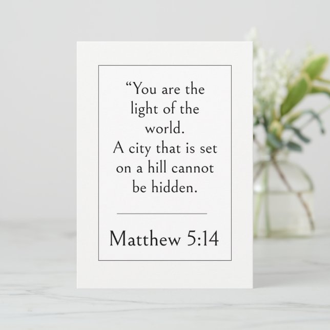 Matthew 5:14 Bible Verse, Encouraging Scripture Invitation (Standing Front)