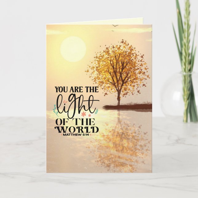 Matthew 5:14 You are the Light of the World Bible  Card (Front)