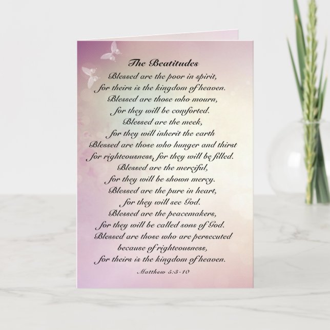 Matthew 5:3-10 Beatitudes Sermon on the Mount  Card (Front)