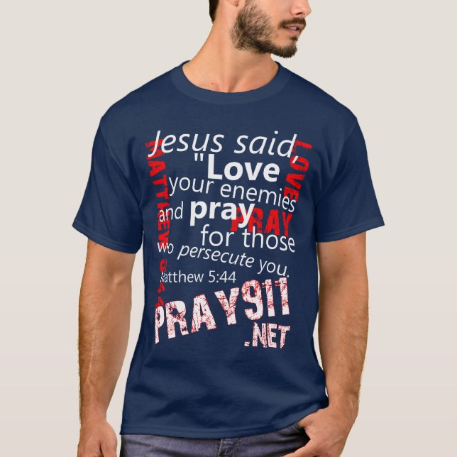 Matthew 5:44 (Navy) T-Shirt (Front)