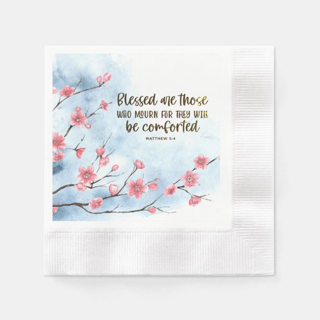 Matthew 5:4 Blessed are those who Mourn Bible Napkin (Front)