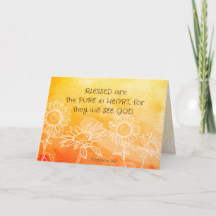 Matthew 5:8 Blessed are Pure in Heart Bible Verse Card