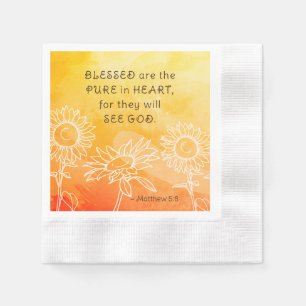Matthew 5 8 Blessed are Pure in Heart Bible Verse Napkin