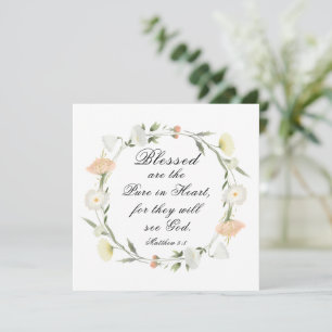 Matthew 5:8 Blessed are Pure in Heart Flat Card