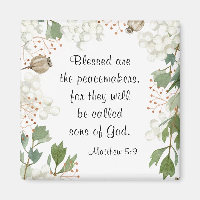 Matthew 5 9 Blessed are the Peacemakers Beatitudes Magnet (Front)