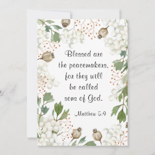 Matthew 5 9 Blessed are the Peacemakers Bible Flat Card