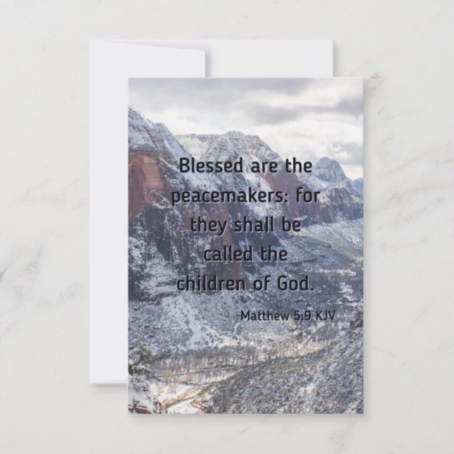 Matthew 5:9 KJV Flat Greeting Card (Front)