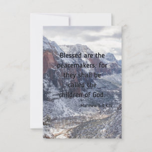 Matthew 5:9 KJV Flat Greeting Card