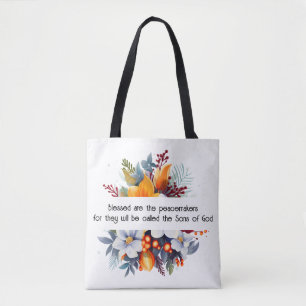 Matthew 5:9 Tote Bag