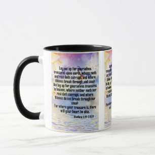 Matthew 6:19-21 KJV Bible Scripture Pic Two-Tone Mug
