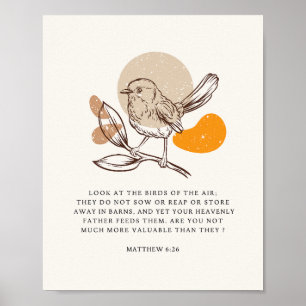  Matthew 6:26 Look at the birds of the air Poster