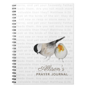 Matthew 6:26 Watercolor Birds Notebook