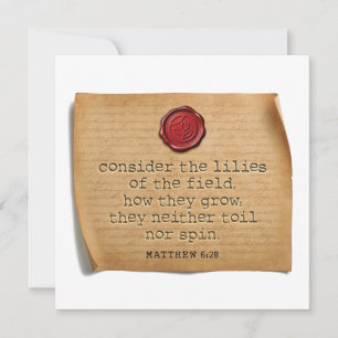 MATTHEW 6:28 - Personalised Notecard