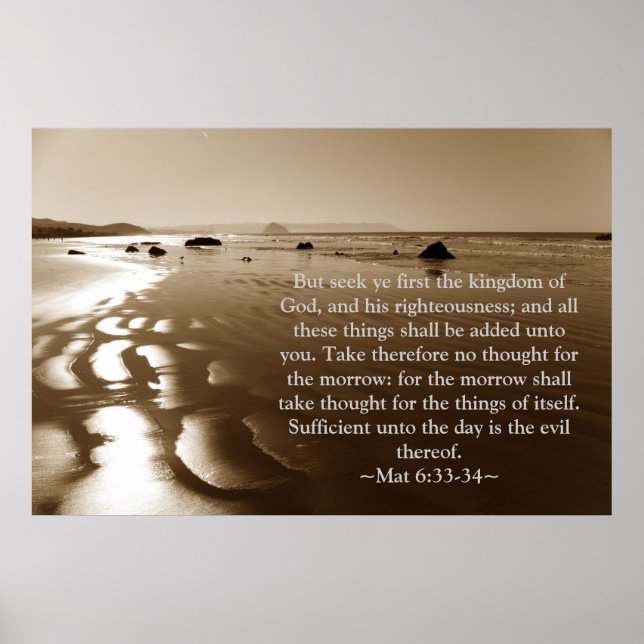 Matthew 6:33- 34 poster (Front)