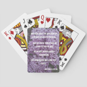 Matthew 6:33-34 Seek God Christian Playing Cards