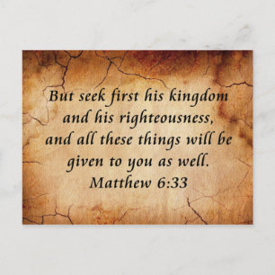 Matthew 6:33 Bible Verse Postcard