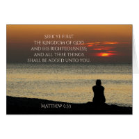Matthew 6:33 Seek First Kingdom of God, Card