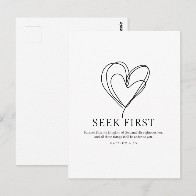 Matthew 6:33 Seek First the Kingdom of God Postcard (Front/Back)