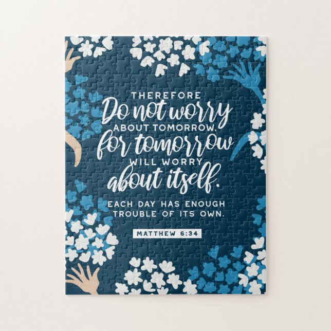 Matthew 6:34 Bible Verse Jigsaw Puzzle (Vertical)