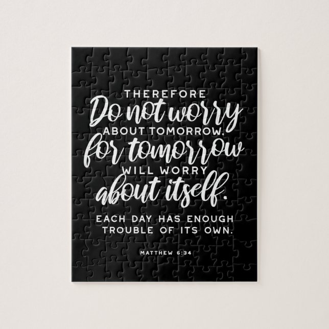 Matthew 6:34 Bible Verse Jigsaw Puzzle (Vertical)