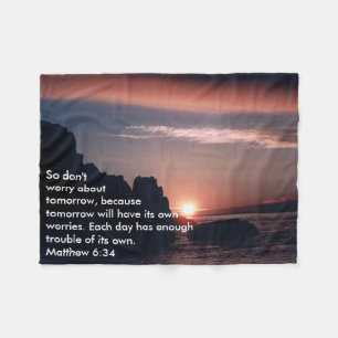 Matthew 6:34 fleece blanket