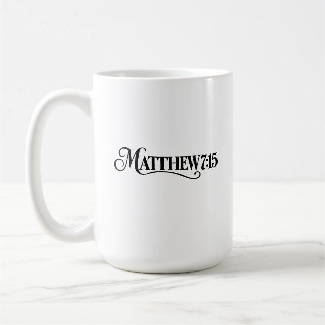 Matthew 7:15 coffee mug (Left)