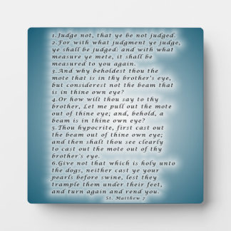 Matthew 7:1-6 plaque