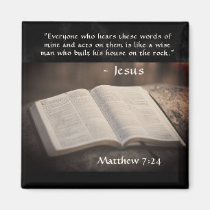 Matthew 7:24 Built his House on the Rock, Bible Magnet