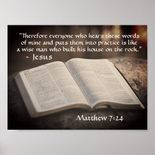 Matthew 7:24 Built his House on the Rock, Bible Poster