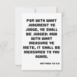 Matthew 7:2 KJV Bible Verse Flat Greeting Card
