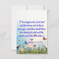 Matthew 7:5 KJV Bible Verse Pic Flat Greeting