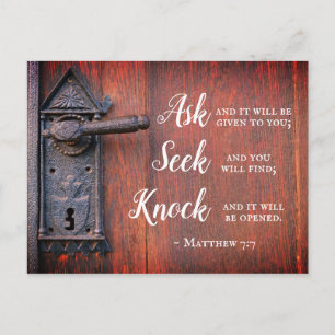 Matthew 7:7, Ask and it will be given Postcard
