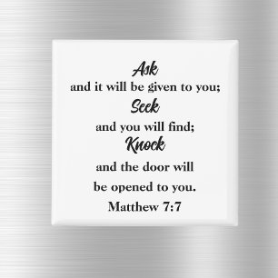 Matthew 7:7 Ask Seek Knock Bible Verse Magnet