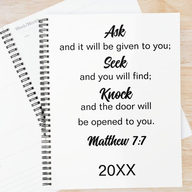 Matthew 7:7 Ask Seek Knock Bible Verse Planner (Creator Uploaded)