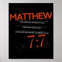 Matthew 7:7 Ask, Seek, Knock Scripture Art