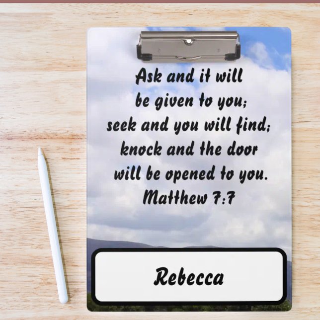 Matthew 7:7 Favourite Custom Bible Verse Clipboard (Creator Uploaded)
