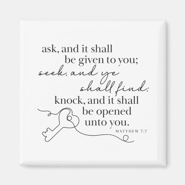 Matthew 7:7 Kitchen Magnet Home Accent (Front)