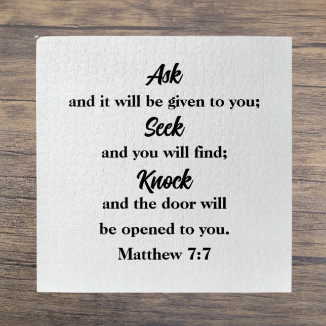 Matthew 7:7 Meditative Bible Verse Jigsaw Puzzle (Creator Uploaded)