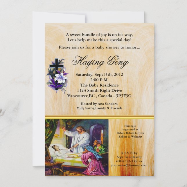 Matthew 9:18-26 Jesus Brings a Girl Back to Life Invitation (Front)