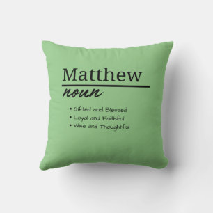 Matthew, Boy Personalised Name Definition Cushion