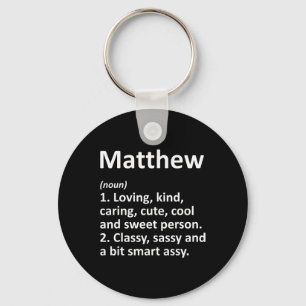 Matthew Definition Personalised Name Funny Birthda Key Ring