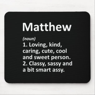 Matthew Definition Personalised Name Funny Birthda Mouse Pad