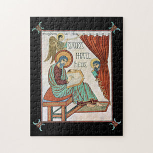 Matthew From Lindisfarne Mediaeval Manuscript Jigsaw Puzzle