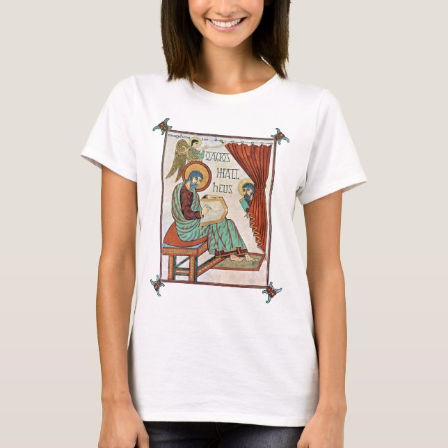 Matthew From Lindisfarne Mediaeval Manuscript T-Shirt (Front)
